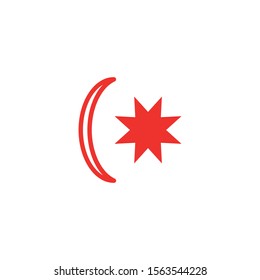 Moon and star icon. Turkey flag symbol. Logo design element