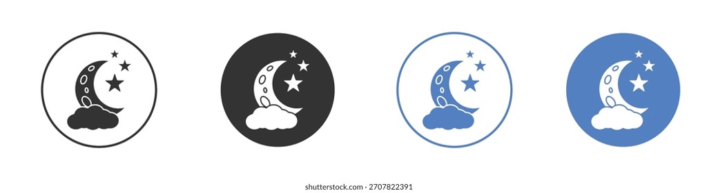 Vektorgrafik-Illustration mit Mond- und Sternsymbol. für mobiles Konzept und Webdesign