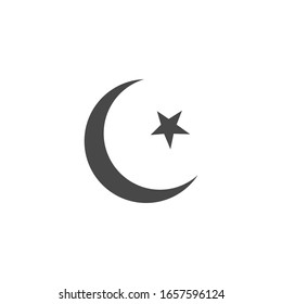  Moon and Star Icon Vector Black and White