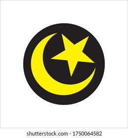 moon star icon vector design template