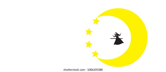 Moon and star icon Vector Illustration on the white background.
