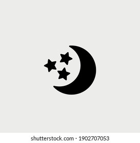 moon and star icon, vector illustration