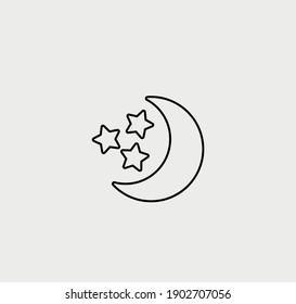 moon and star icon, vector illustration