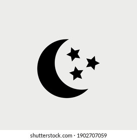 Moon And Star Icon, Vector Illustration