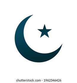 Moon and star icon vector illustration logo template for many purpose.