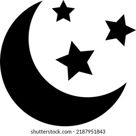 Ilustración del vector de iconos de la luna y la estrella sobre fondo blanco..eps
