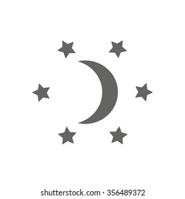 moon star icon, vector illustration. Flat design  