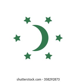 moon star icon, vector illustration. Flat design  
