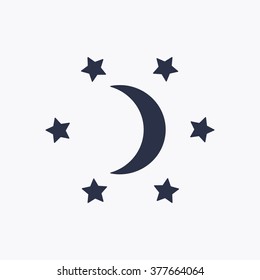 moon star icon, vector illustration. Flat design  