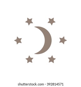 moon star icon, vector illustration. Flat design style