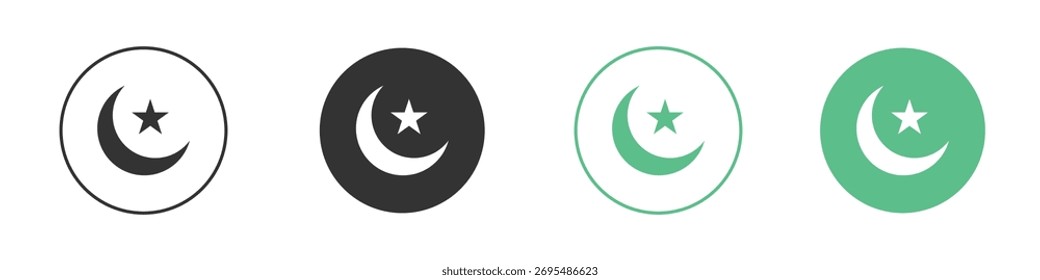 Pictograma vetorial do ícone da Lua e da estrela para elementos da interface ui ux