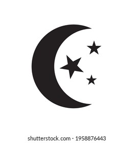 Moon and Star Icon Vector Symbol Illustration
