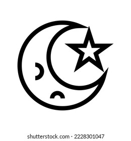 Moon And Star Icon Vector Symbol Design Illustration
