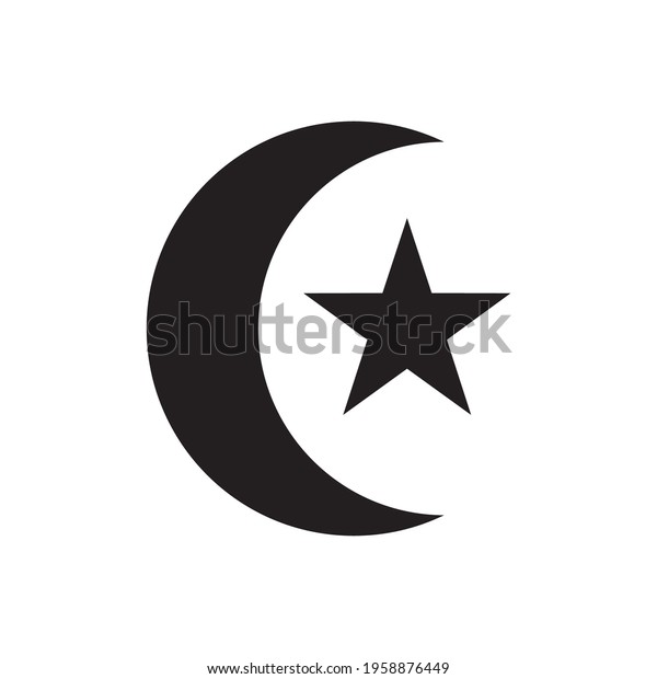 Moon and Star\
Icon Vector Symbol\
Illustration