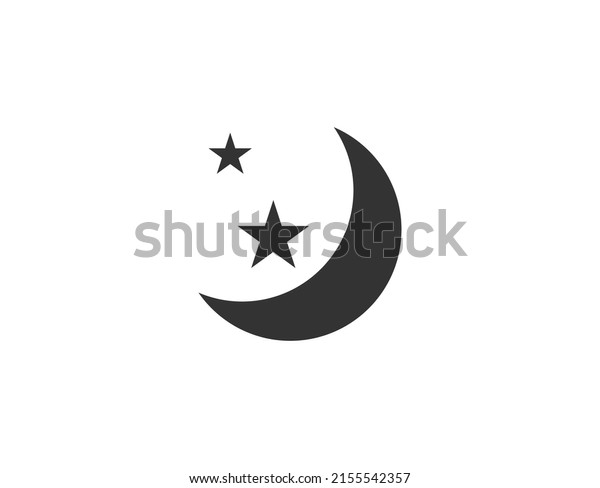 Moon and star icon vector for your web\
design, logo, UI.\
illustration