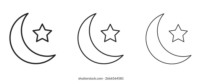 Moon and star icon for Website or Apps Elements, Logo. Pixel vector graphics