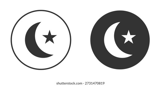 Lua e ícone de estrela. Para o seu design, logotipo. Ilustrações vetoriais.