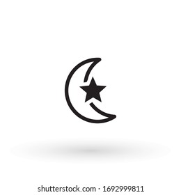 moon star islam islamic muslim religion silhouette icon vector logo symbol