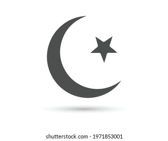 moon star islam islamic muslim religion silhouette icon image vector logo symbol