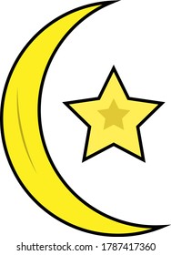 Moon And Star Islamic Symbol Vector Illustration
