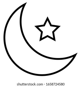 Moon and star Isolated vector illustration Ramadan icons. Arabian icon. Arabian vector icons set Islamic star mosque, happy Ramadan and Islam symbol.