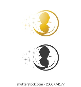 icono de la luna y la estrella icono diseño de la órbita del cielo icono de película abstracto diseño de ilustración vectorial