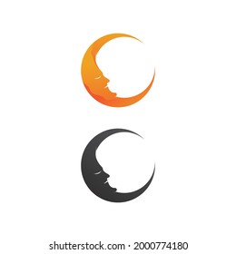 moon and star logo icon sky orbit design abstract film icon vector illustration template design