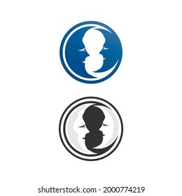 moon and star logo icon sky orbit design abstract film icon vector illustration template design
