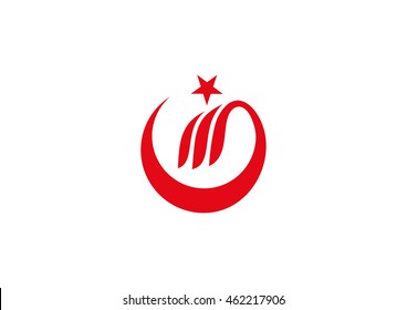 Moon star logo, Symbol.