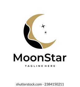 moon and star logo vector simple illustration template icon graphic design