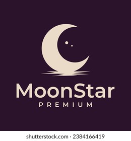 moon and star logo vector simple illustration template icon graphic design