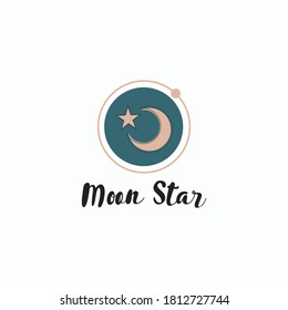 Moon Star Logo Vector Ventages Graphic
