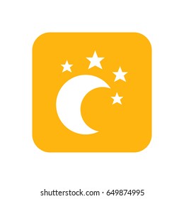 Moon and star, lullaby. Good night. Flat color icon. Baby items for newborns. Illustration