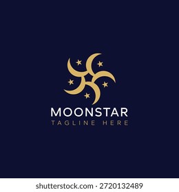 Moon Star Luxury Logo Design Template