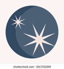 moon star minimalist boho silhouette poster template