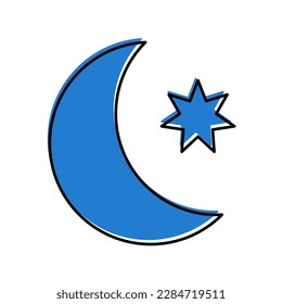 Moon with star, night icon
