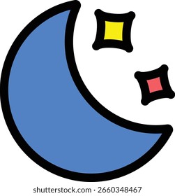 Un icono de luna y estrella de la noche