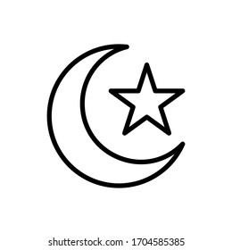 Moon star Ramadan icon. Simple line vector elements of islam icons for ui and ux, website or mobile application