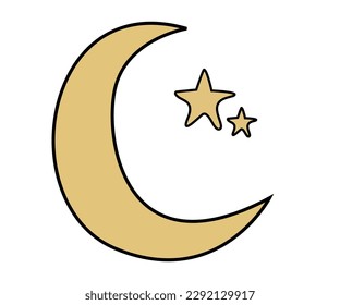 moon star Ramadan pattern seamless night vector