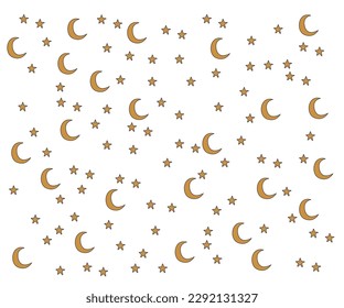 moon star Ramadan pattern seamless night vector