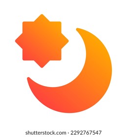 moon and star religion islamic gradient icon button vector illustration
