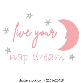 Moon Star Slogans Text Vector Lettering Card Type Label Print Design
