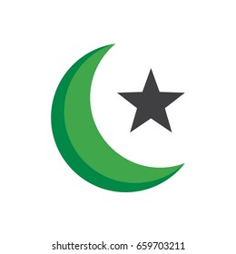 moon and star, symbol of islam.