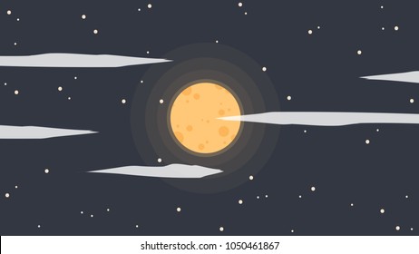 Moon and star vector. free space for text. wallpaper. background.