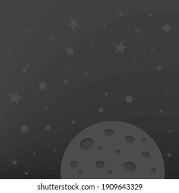 Moon and star Vector grey color 