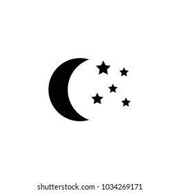 Moon and star vector icon