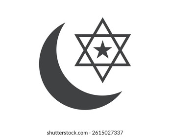 Moon Star vector icon design