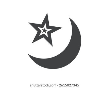 Moon Star vector icon design