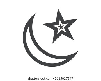 Moon Star vector icon design