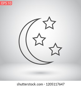 Moon Star Vector Icon Eps 10 Stock Vector (Royalty Free) 1205117647 ...